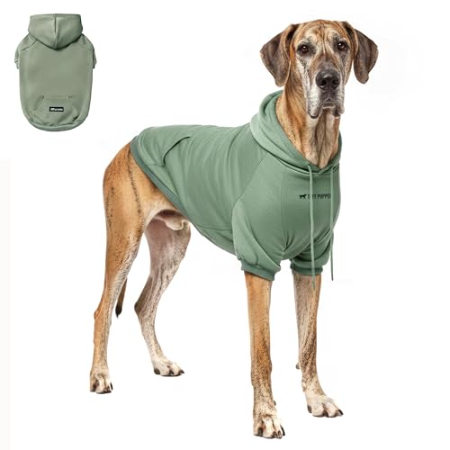 Tuff Pupper Dog Hoodie | Premium Quality Insulated Fabric | Ultra Soft Interior for Superior Comfort | Elastic Cuffs & Drawstring for Warmth | Stretch Fit Suitable for All Breeds (Teal, 3XL) - color: Sage Teal, size: 115-150 lbs (XXX-Large