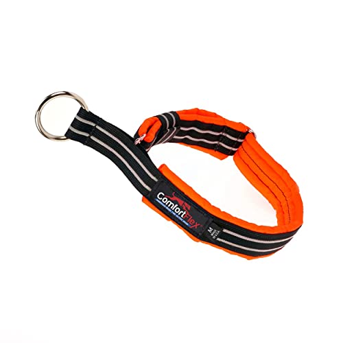 ComfortFlex Premium Padded Martingale Dog Collar – Reflective Waterproof Slip-On Limited Slip Collar for Gentle Control & Escape Prevention - XLarge, Hunter Orange - color: Hunter Orange, size: XLarge