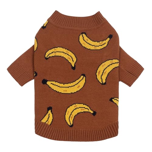 Fitwarm Banana Dog Sweater, Thermal Dog Winter Clothes for Small Dogs Boy Girl, Pet Outfit, Brown, Yellow, Large - color: Banana, size: Large