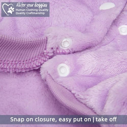 FabriCastle Dog Hoodie Sweater for Small Dogs Boy and Girl, Dog Clothes XS XXS Puppy Sweatshirt, Pet Outfit, Cat Clothing Super Soft Warm Snap On Closure (Light Purple, XX-Small) - color: Light purple, size: XX-Small