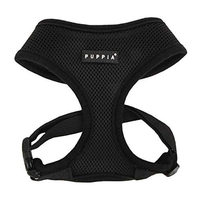 Puppia Soft Dog Harness No Choke Over-The-Head Triple Layered Breathable Mesh Adjustable Chest Belt and Quick-Release Buckle, Black, XX-Large - color: Black, size: XX-Large