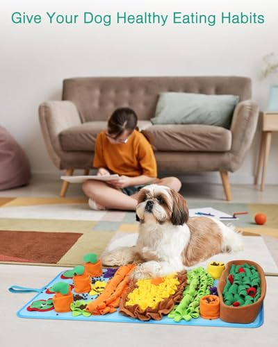 ORIA Snuffle Mat for Dogs, 32''x20'' Interactive Slow Feeder Mat for Boredom, Mental Stimulation, Stress Relief, Dog Puzzle Toy & Treat Mat for Small Medium Large Dogs Puppies - size: 32x20 inch