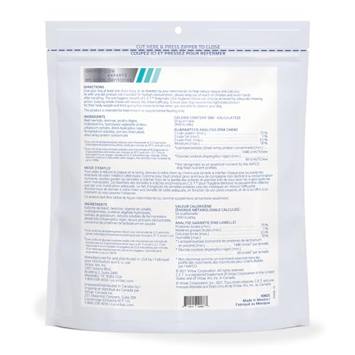 Virbac C.E.T.® Enzymatic Oral Hygiene Chews for Dogs,Medium-Plaque&Tartar Control-Single Layer Beefhide with Exclusive Dual-Enzyme System&Tasty Chicken Flavor-Easy to Give 12.8 Ounce (Pack of 12) - size: 12.8 Ounce (Pack of 12)