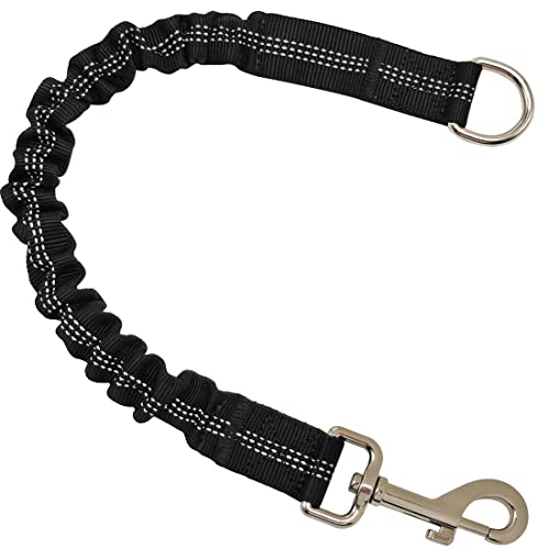 Bungee Dog Leash Extension, 18”Dog Shock Absorber Extender, Works with Any Leash for Walking, Jogging, Training, Playing - color: Black