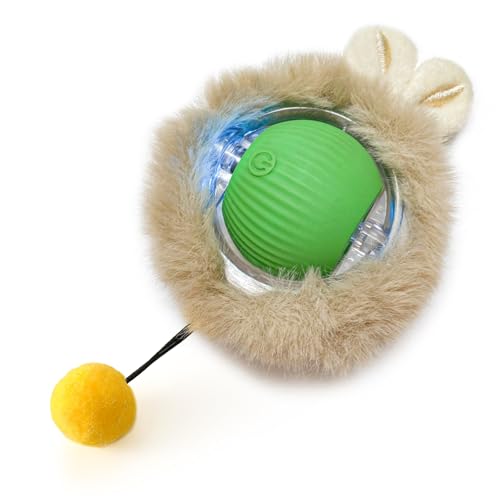 Interactive Cat Toy Ball,360° Self Rolling Cat Ball with Led Light,Rechargable Automatic Motion Activated Moving Toy with 3 Working Modes,Type-c Rechargeable