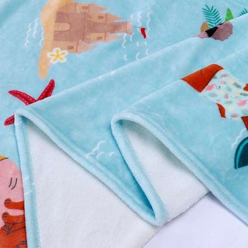 Tupmnbry Dog Throw Blanket Cute Puppy Beach Printed Blanket Super Soft Flannel Fleece Blankets Lightweight Fluffy Plush Bed Blankets for Bedding Sofa and Travel 60"X80" - color: Surfing Dog, size: 60"X80"