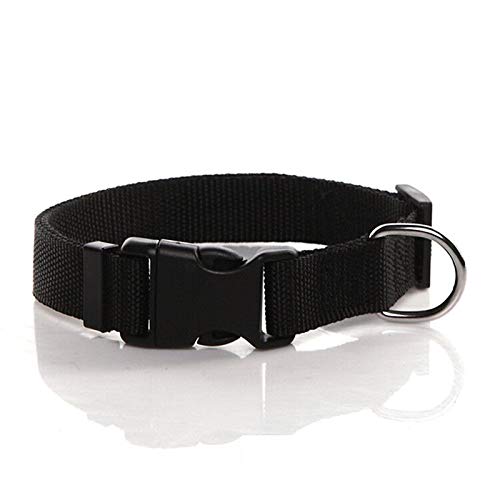 SALO Nylon Dog Collar, Adjustable Dog Collars for Medium Large Dogs, 1 Inch Wide - color: Black, size: 1"x 16-23"