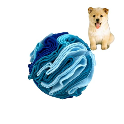 Dog Snuffle Ball, Dog Treat Toys Interactive Sniff Ball, Dog Enrichment Snuffle Ball Dog Puzzle Feeder for Exercise,Sniff Training& Slow Feeding (Blue, 15cm) - color: Blue