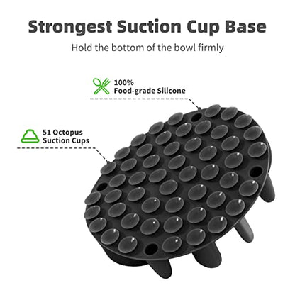 Jaoul Slow Feeder Dog Bowls Insert, Puzzle Slow Feeder Insert with 51 Octopus Suction Cups for Medium Large Size Dog Food Bowl Over 6.5" Wide (Black) - color: Black, size: Large(5.5 inch)