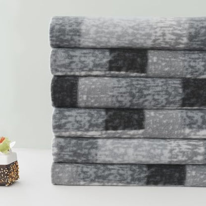 ZYFZCYBL Fleece Throw Blankets for Couch Bulk Lightweight Warm Soft Cozy Blanket 6 Pack Bulk Fleece Blanket Solid for Bed Couch Office Gifts Outdoor 50 x 60 inch Grey Plaid - color: Plaid (Grey)