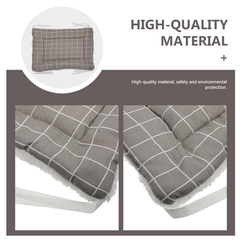 SEWACC Winter Thickened Plush Two-Sided Cat Mat 50x35cm Warm Soft Pet Cushion for Cat Cage Indoor Use Washable Gray Plaid Pet Pad
