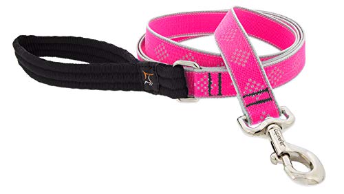 Lupine Reflective Dog Leash 6-Foot by 1" Wide Pink Diamond - size: 1"w; 6-foot