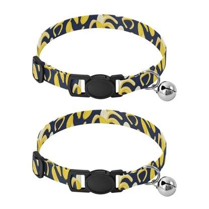 Bananas Navy Blue Adjustable Buckle Cat Collars 2 Pack Collar for Puppy - color: Bananas Navy Blue