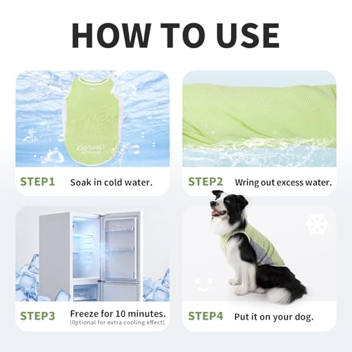 Dog Shirt, Cooling Vest Lightweight Breathable, Dog T-Shirts All-Season Sun Protection Quick Dry Soft Stretchy Reflective Tank Top - Small Medium Large Dogs (Melon Green+Soft Yellow, Small) - color: Melon Green+Soft Yellow, size: Small (18-24lbs)