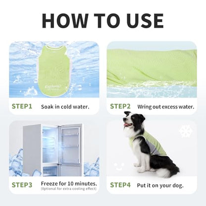 Dog Shirt, Cooling Vest Lightweight Breathable, Dog T-Shirts All-Season Sun Protection Quick Dry Soft Stretchy Reflective Tank Top - Small Medium Large Dogs (Melon Green+Soft Yellow, Medium) - color: Melon Green+Soft Yellow, size: Medium (24-35lbs)