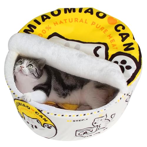 寵幸 Ramen Noodle Dog & Cat Bed,Keep Warm and Super Soft Creative Pet Nest for Indoor Cats,Removable Washable Cushion for Small Medium Large Dogs and Cats - color: yellow white, size: 23.6"L x 23.6"W x 10.2"Th