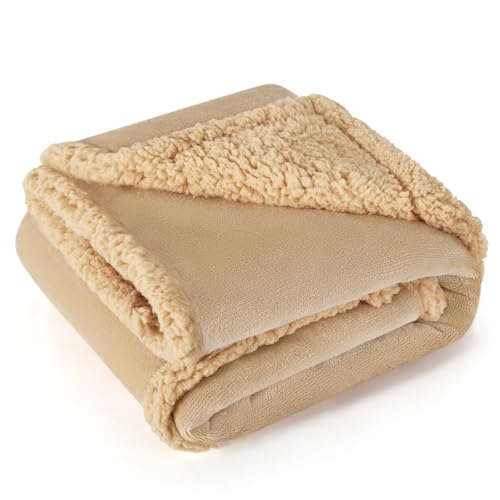 aodisman Waterproof Dog Blanket for Small to Medium Dogs, Leakproof Reversible Washable Pet Blanket, 40 x 60 Furniture Protector for Sofa & Couch, Soft Fleece Throw for Indoor Cats & Kittens,Khaki - color: Khaki, size: Large (40x60)