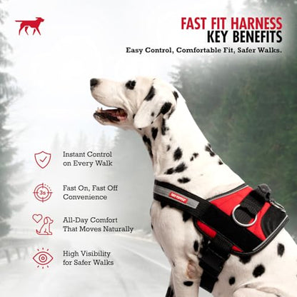 Tuff Pupper Fast Fit Harness for Extra Small Dogs | No Pull No Choke, Escape-Proof | Rugged Padded Breathable Vest | Traffic Control Handle | 3 Leash Clips | Reflective Trim | Easy On Off (XS, Red) - color: Crimson Red, size: X-Small (Chest 16.5-20 Inches