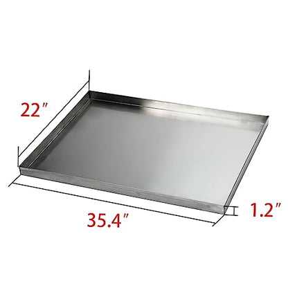 35" x 22" Metal Replacement Tray for Dog Crate Stainless Steel Large Pet Kennel Tray Chew Proof and Crack Proof Small Dog Crate Tray Replacementfor Pet Cages, Grease Collection, Closets - size: 35.4"x22"