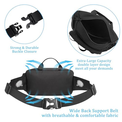 Hands Free Dog Leash with Zipper Pouch, Waist Belt for Large Medium 2 Dogs for Running, Walking, Jogging and Hiking, Dual Padded Handles and Durable Bungee - Black (2 Dog) - color: 2 Dog Black