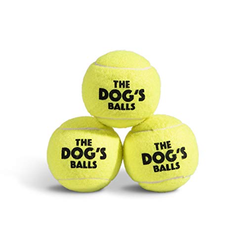 The Big Dog’s Balls Dog Tennis Balls for Large Dogs, Yellow, 3-Pack - Non-Abrasive Felt Fetch Balls, Tough Rubber Core, Float in Water - color: Yellow, size: 3 Large Tennis Balls