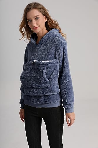 Pet Cat Dog Pouch Hoodies Small Animal Carrier – Kitten Puppy Pouch Sweatshirt Kangaroo Pocket Pullover Top - color: Darkblue, size: 3X-Large