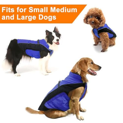 Warm Dog Winter Coat, Gimilife Dog Sweater Cold Weather Coats Waterproof Dogs Apparel Clothes Pet Jacket Padded Vest Outfit for Small Medium Large Dogs - color: Blue, size: XS ( 4-7 LB | 10.23"Neck Girth )