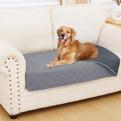 Smiry Waterproof Dog Bed Cover Pet Blanket, Soft Washable Dog Blanket for Furniture Bed Couch Sofa Reversible, Checkered (30"x53", Grey/Dark Grey) - color: Grey/Dark Grey, size: 30x53 Inch