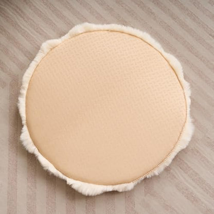 SHENGOCASE Round Faux Rabbit Fur Pet Bed Cushion, 16 inches, Cat Tree Tower Replacement Pad, 4-Pack (Beige) - color: Beige, size: 16"（4-pack）