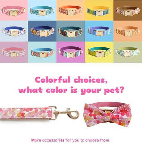 Personalized Polyester Collar, Personalized Polyester Dog Collar with Name and Phone Number, Customizable Laser-Engraved Collar with Metal Quick Release Buckle for Dogs - color: Multicolor Pattern