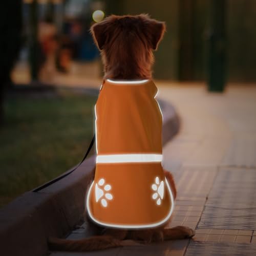 Candofly Reflective Dog Vest, High Visibility Safety Pet Hunting Jacket for Night Walking Camping (Orange, Medium) - color: Orange, size: Medium