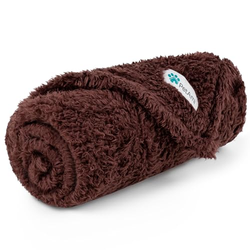 PetAmi Dog Blanket for Small Dogs Brown, Fluffy Soft Puppy Blanket, Sherpa Fleece Cat Blanket for Kitten Doggie, Calming Pet Blanket Throw for Couch Sofa Bed Washable, Small 24x32 - color: Brown, size: Small (24x32)