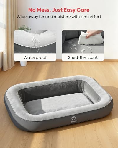 QPAU 47 in Inflatable Dog Bed for Home Travel and Outdoor, Pet Mattress for Small, Medium & Large Dogs (Pump Included - size: Small to Medium