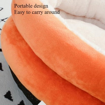 Ultra-Plush Donut-Shaped Cat Bed with Washable Cushion - Cozy Thermal Pet Sleeping Bag for Cats & Small Dogs, Indoor Winter Warmth, Anxiety-Relief Design(Gray) - color: Gray
