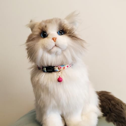 2 Pack Breakaway cat Collars with Bell,Safety Quick Release Pendant Cute Kitten Collar,Adjustable 20-30cm (Rose+Blue, 20-30cm) - color: Rose+Blue