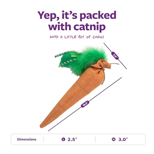 SmartyKat Kolossal Karrot Crinkle Kicker Catnip Cat Toy - Orange, Jumbo - style: Kolossal Karrot