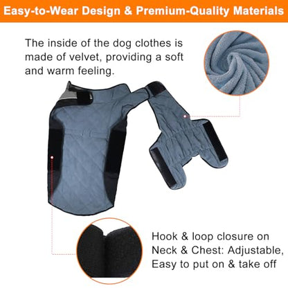 Warm Dog Winter Coat, Gimilife Dog Sweater Cold Weather Coats Waterproof Dogs Apparel Clothes Pet Jacket Padded Vest Outfit for Small Medium Large Dogs - color: Gray, size: XL ( 42-65 LB | 20.47"Neck Girth )