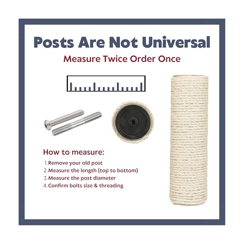TRIXIE Replacement Sisal Post for Cat Scratching Posts, Backup Scratcher for Indoor Cat Furniture, Trees and Towers, 3.5 in x 11.8 in (9 x 30 cm) - size: 9/30 cm