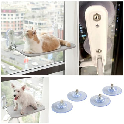 4 Pack Cat Window Perch Suction Cup Replacement with Screws 85mm Sturdy Strong Hanging Holder Suction Cups for Cat Window Perch Cordless Hammock Foldable Cats Bed Seat