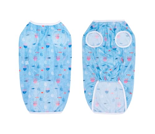 HDKUW Pet Clothes,Dog Summer T-Shirt Cool Breathable Sunscreen Dog Vest Clothes Outfit Costume for Medium Large Dogs Blue Jellyfish XL - color: Blue Jellyfish, size: XL