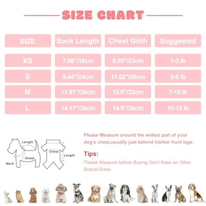 Dog Pajamas Small Sized Dogs Stretchable Summer Dog Clothes Pjs 4 Legs Girl Boy Cute Soft Puppy Outfits Doggie Cat Jammies Jumpsuit Sleeper for Pet, Pink Cow, M - color: Pink Cow, size: Medium (Chest 15in )
