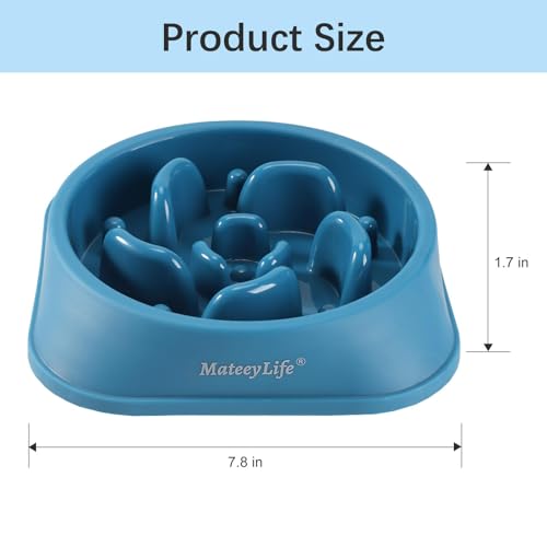 MateeyLife Slow Feeder Dog Bowls, Anti-Choking Puzzle Dog Food Bowls, Anti-Slip Interactive Feeding Slow Down Eating, Bloat Stop Maze Dishes for Medium Large Breeds DarkBlue - color: G-DarkBlue, size: Medium