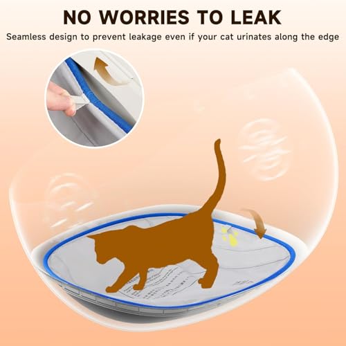 Open Top Self Cleaning Litter Box Waterproof Pad 2-Pack Leak-Proof Cat Litter Mat, Accessories for Automatic Litter Box, Replacement Liner Tray