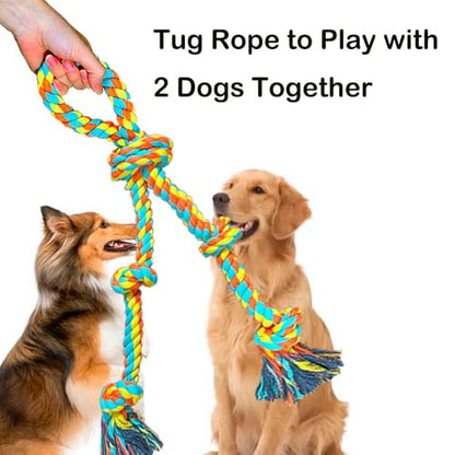 Extra Large Dog Tug of War Rope Toy for Aggressive Chewers Medium Large Breed Giant Chew Rope Puppy Teething Toys Indestructible Tug Rope Durable Knotted Rope Chewing Toys Heavy Duty XL Rope Toy