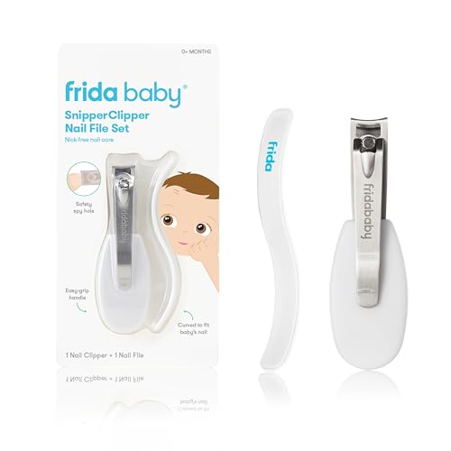 Frida Baby NailFrida Baby Nail Clippers & Nail File & Buffer for Newborns and Up, Safety Spyhole, Nickel Free, Curved Clipper to Fit Babies Nails - style: SnipperClipper Set
