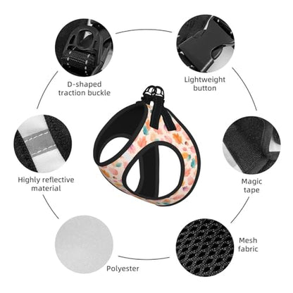 Maple Leaf Autumn Leaves Pet Harness Escape Proof Dog Harness Adjustable Mesh Padded Reflective Dog Vest Harness and Leash Set Medium - color: Style 10, size: Medium