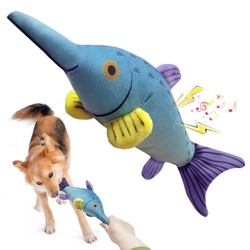 Fuufome Large Squeaky Dog Chew Toy, Ideal Dog Toys for Chewers, for Small and Medium Breed Puppies or Dogs - color: Light blue