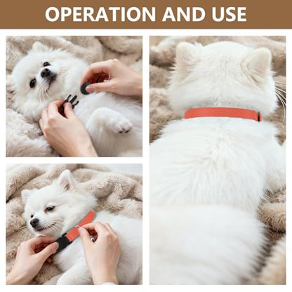 2 Pack Cat Collars Tomato Cat Collar with Bell, Adjustable 10.6 to 17.1 Inches - color: Tomato