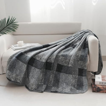 ZYFZCYBL Fleece Throw Blankets for Couch Bulk Lightweight Warm Soft Cozy Blanket 6 Pack Bulk Fleece Blanket Solid for Bed Couch Office Gifts Outdoor 50 x 60 inch Grey Plaid - color: Plaid (Grey)