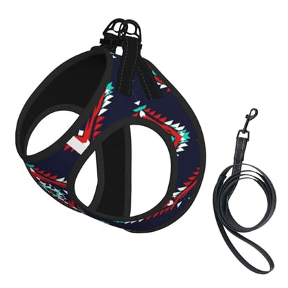 Easy Control Dog Vest Harness, Aztec Native American Pattern, Front Clip Adjustable Padding with Hook Loop, Small Medium Pet Walking Essential - color: Design (593), size: Medium
